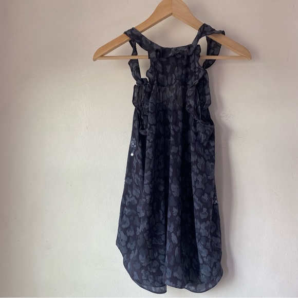 Rebecca Taylor 2 Grey Silk Ruffle Detail Top - Picture 3 of 12